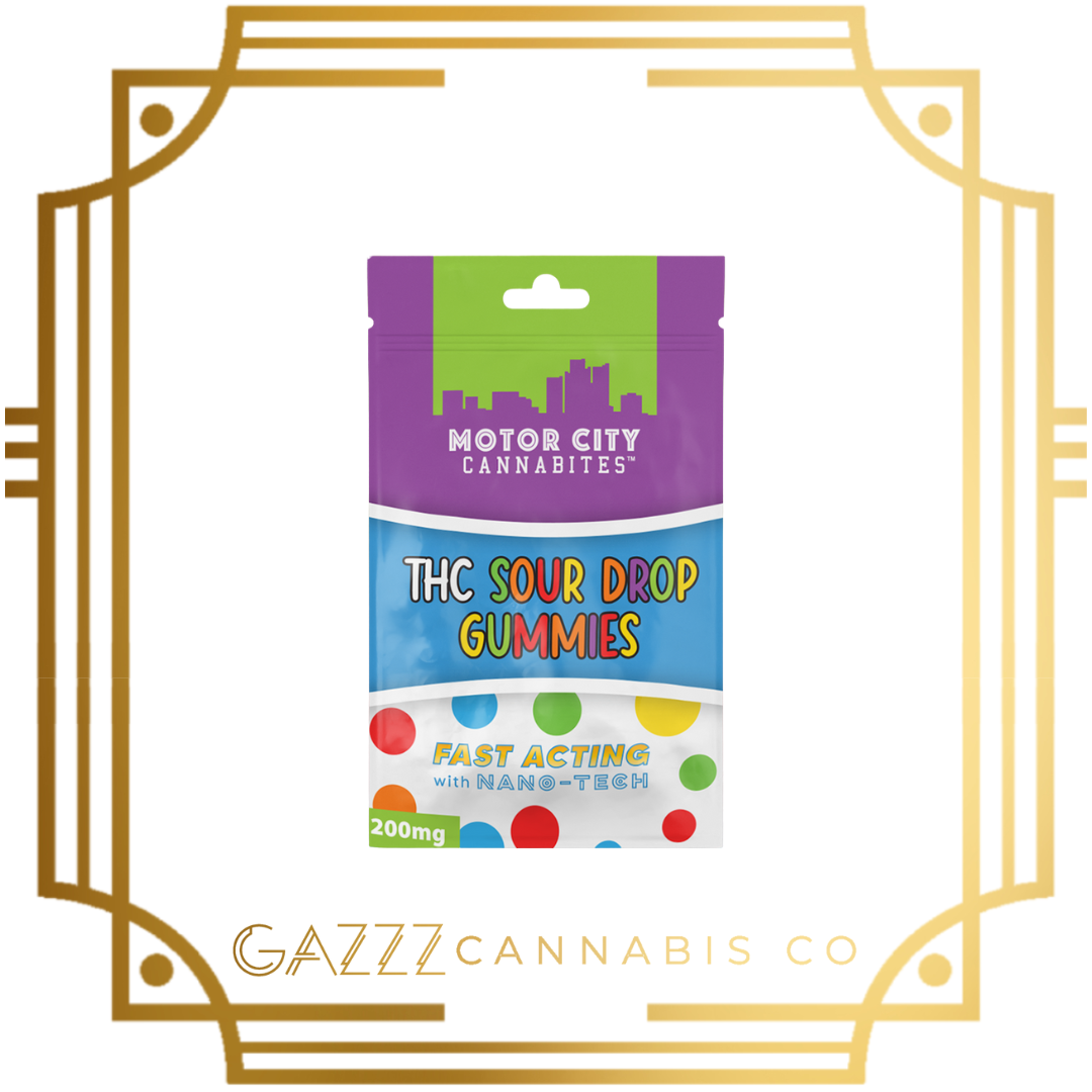 Photograph of product: Edible - Motor City | Gummies 200 mg | 20- Pck Sour Drop