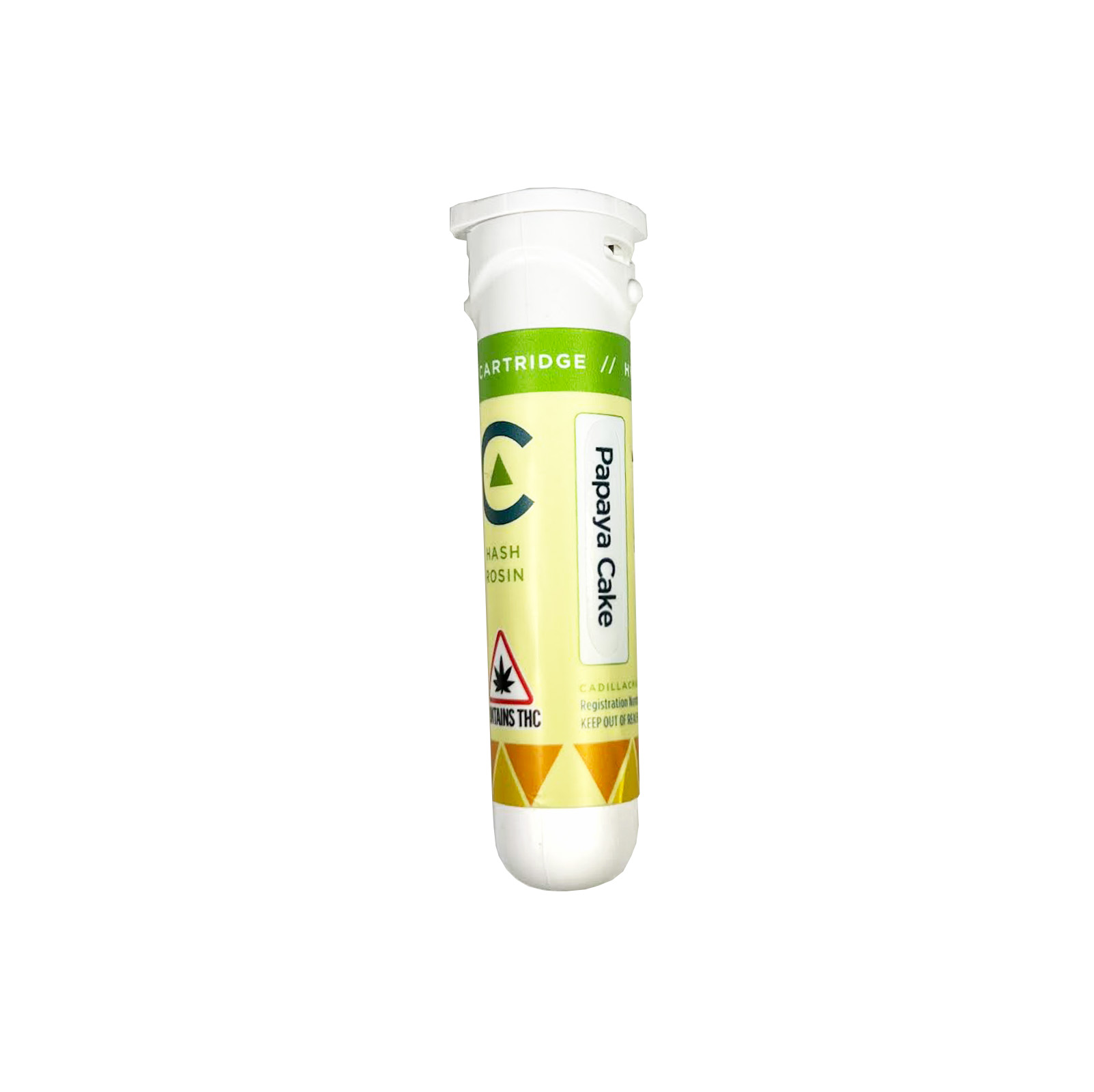 Photograph of product: Cadillac au chocolat Rosin Cartridge Papaya Cake 0.5 G