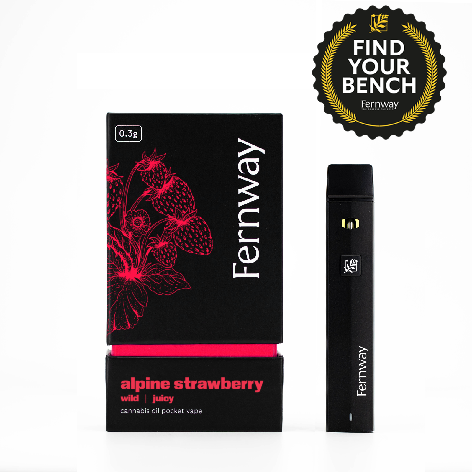 Photograph of product: Fernway - Alpine Strawberry - Traveler Vape - Oui'd - 0.3g