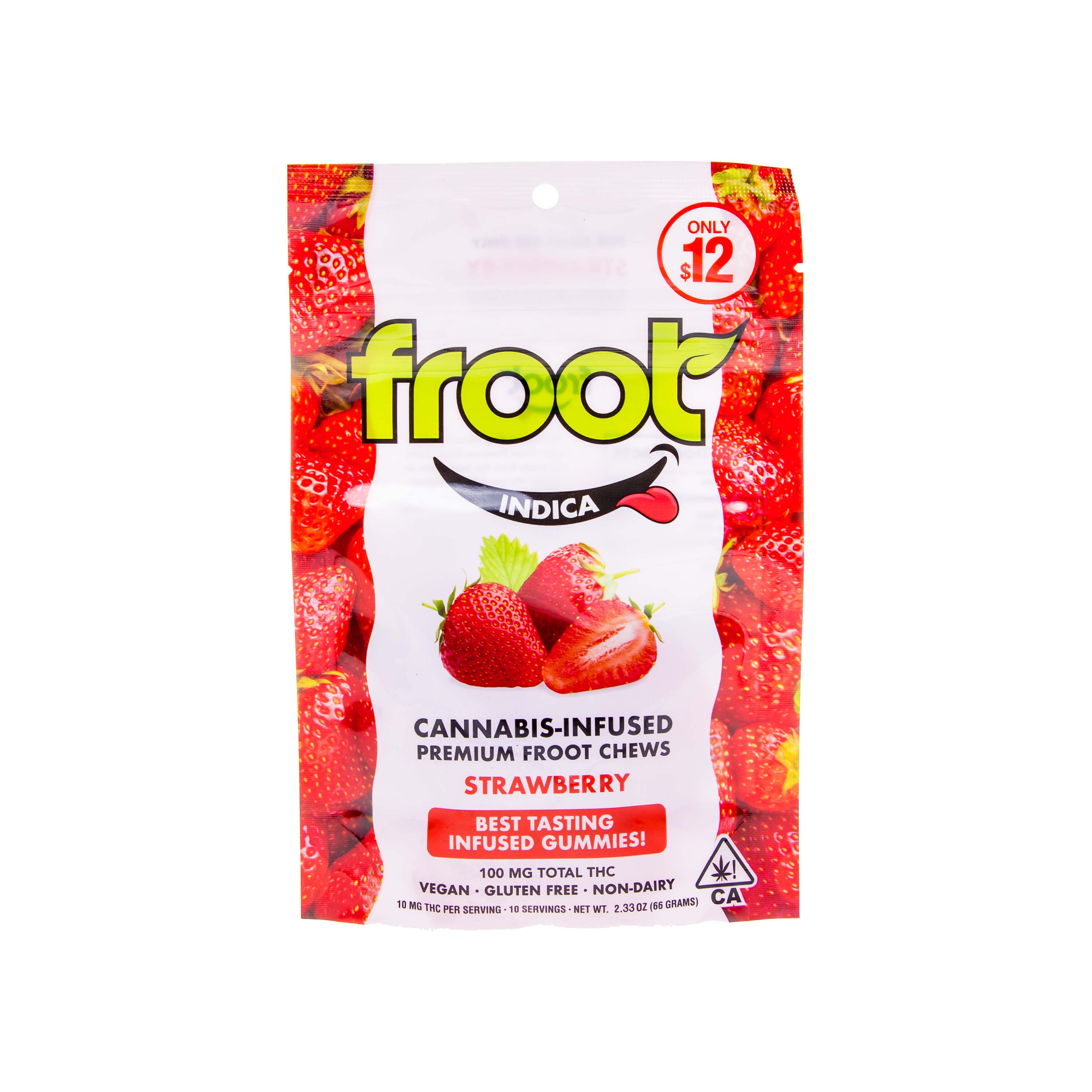 Photograph of product: Froot | Strawberry Gummies (100mg TH-oui)