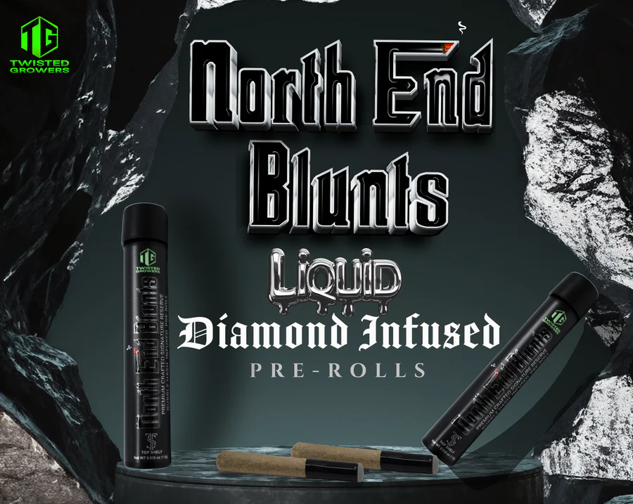 Photograph of product: North End Blunts - Lemon Drop Diamond Infused - pre-roll