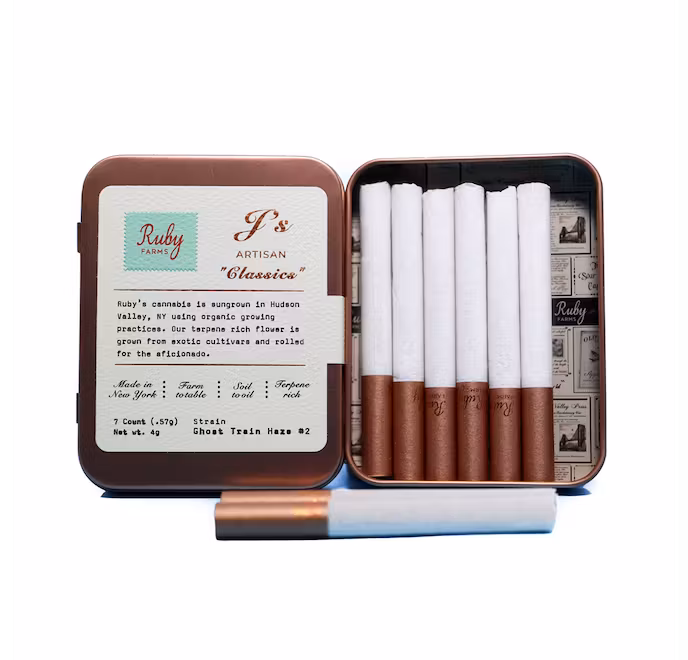 Photograph of product: Ruby Farms | Classic Ghost Train Haze #2 | 0.7G Prerolls 7Pk