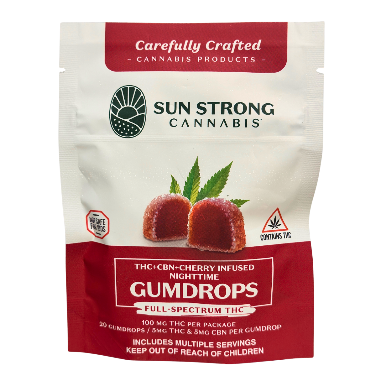 Photograph of product: Nighttime | 1:1 TH-oui+CBN Cherry Gumdrops