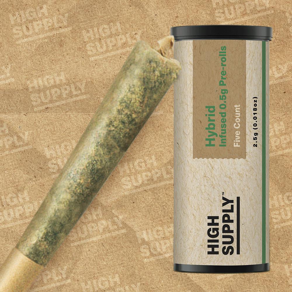Photograph of product: HIGH SUPPLY Joint 2.5g Infused: Pineapple Express 5pk