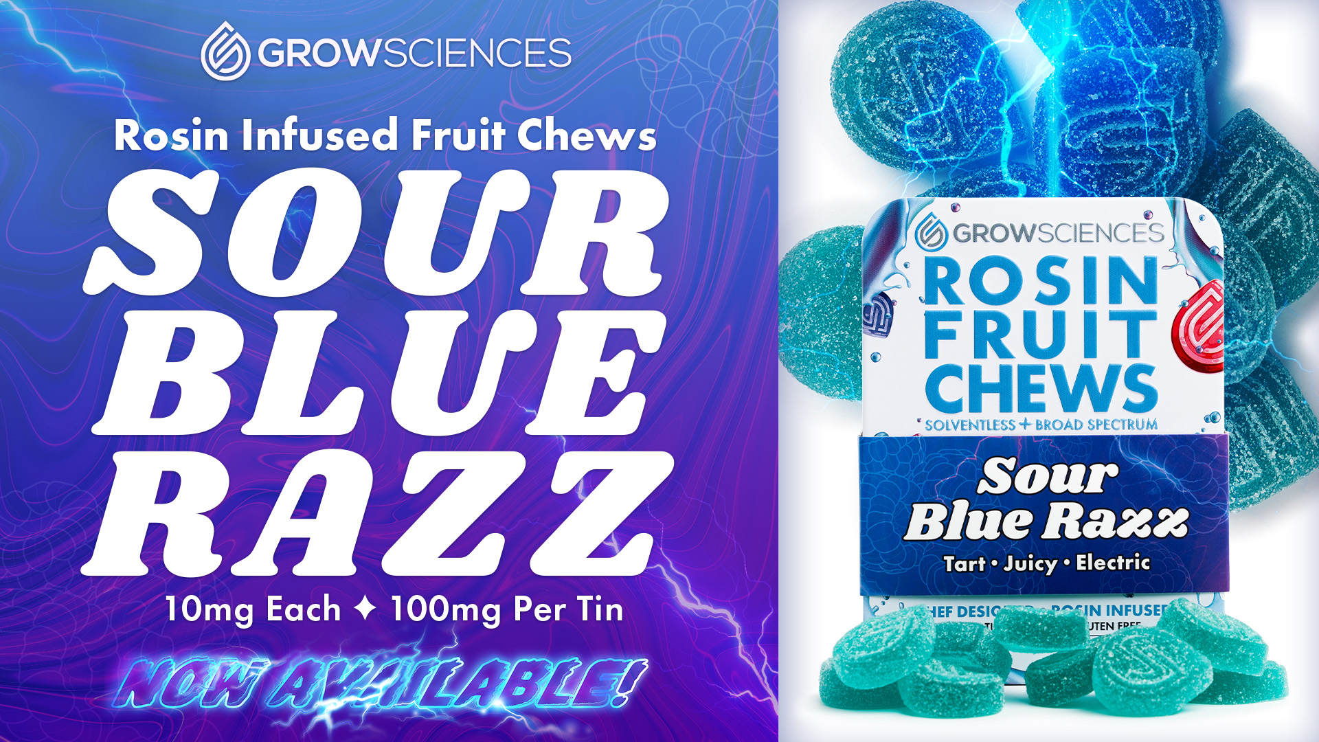 Photograph of product: 100mg <10x10mg> Rosin Gummies (Sour Blue Razz)