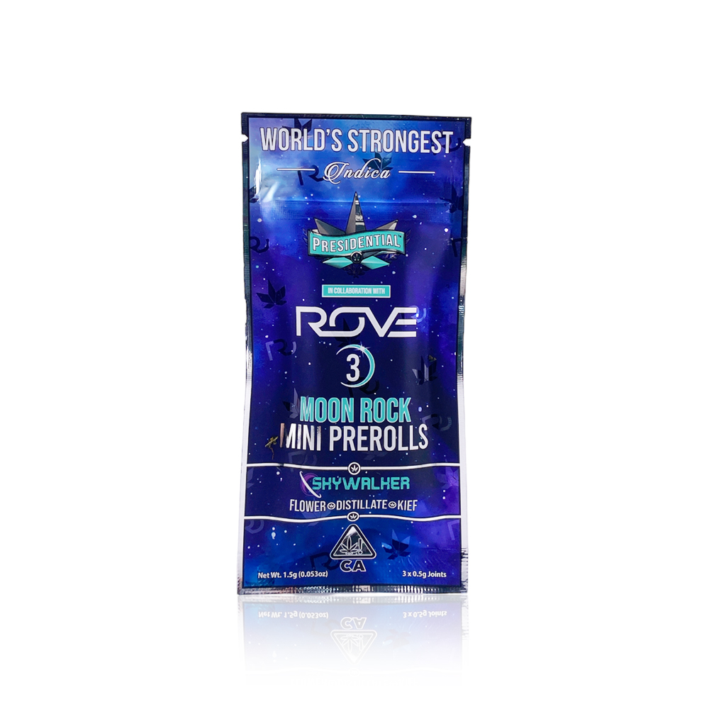 Photograph of product: PRESIDENTIAL X ROVE - Infused Preroll - Skywalker - Mini Moon Rock Joints - 3-Pack - 1.5G