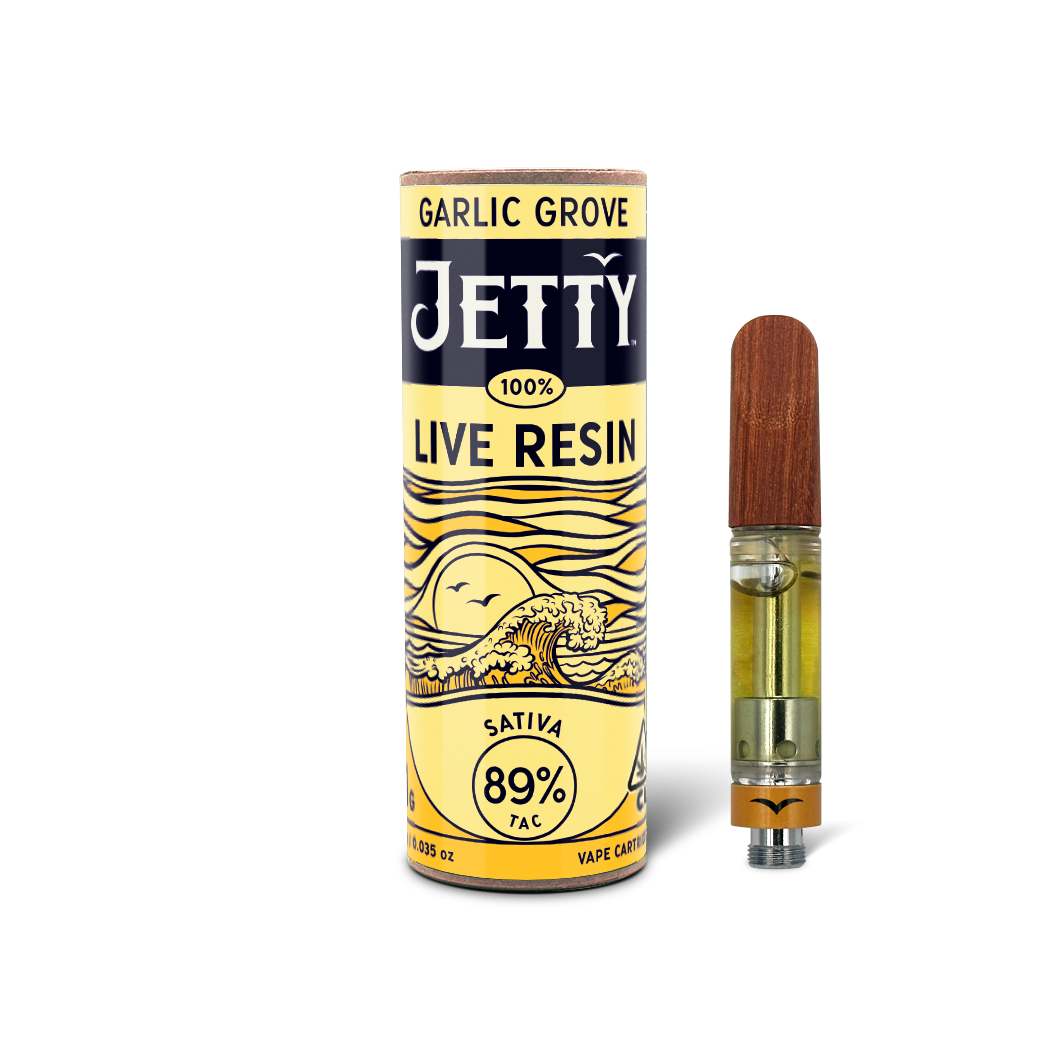 Photograph of product: Jetty Garlic Grove Live Resin Cartridge