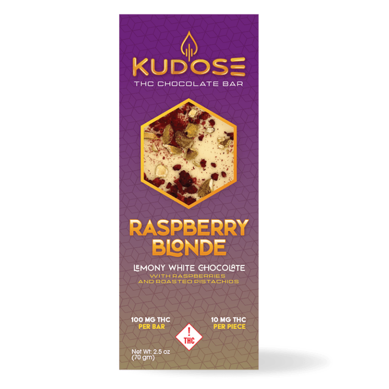 Photograph of product: Raspberry Blonde Chocolate Bar | 100mg | PhytoRemedies