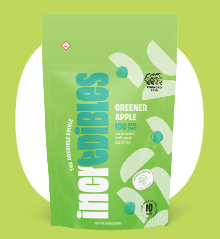 Photograph of product: Greener Apple | Gummies | 10 pack | 100mg TH-oui