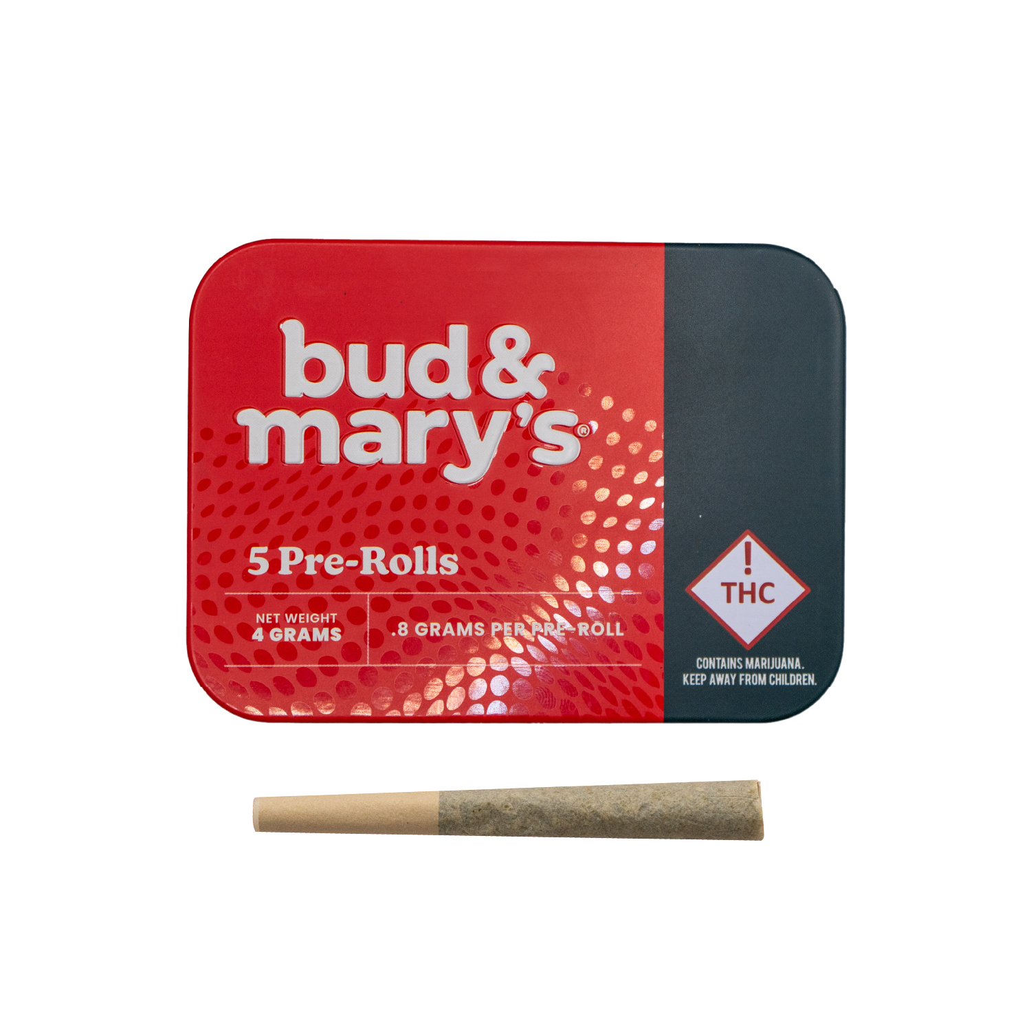 Photograph of product: Bud & Mary's - Infused PreRoll 5pk - Peanut Butter Zkittles (H)