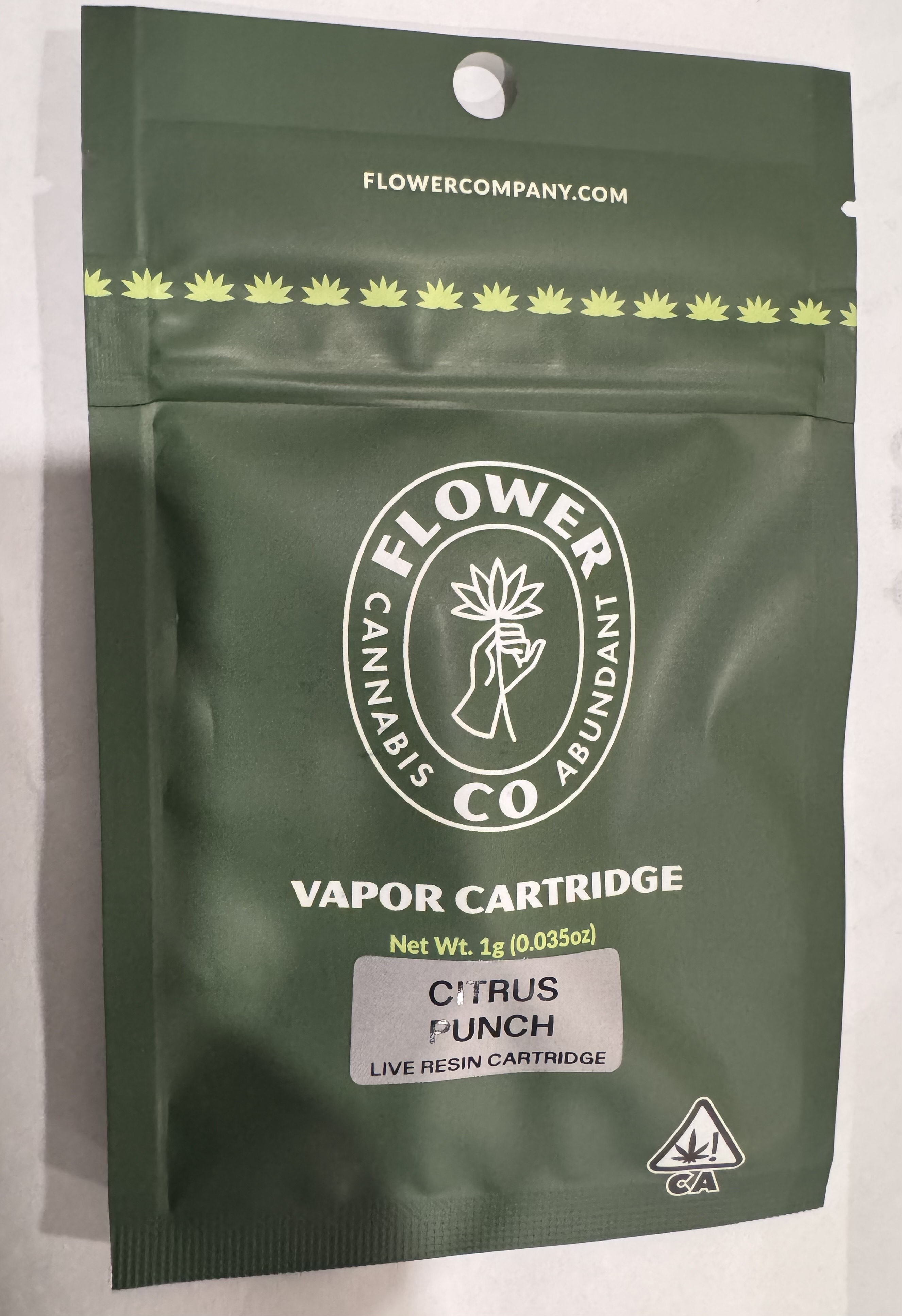 Photograph of product: CITRUS PUNCH 1G LIVE RESIN CARTRIDGE - 1 G