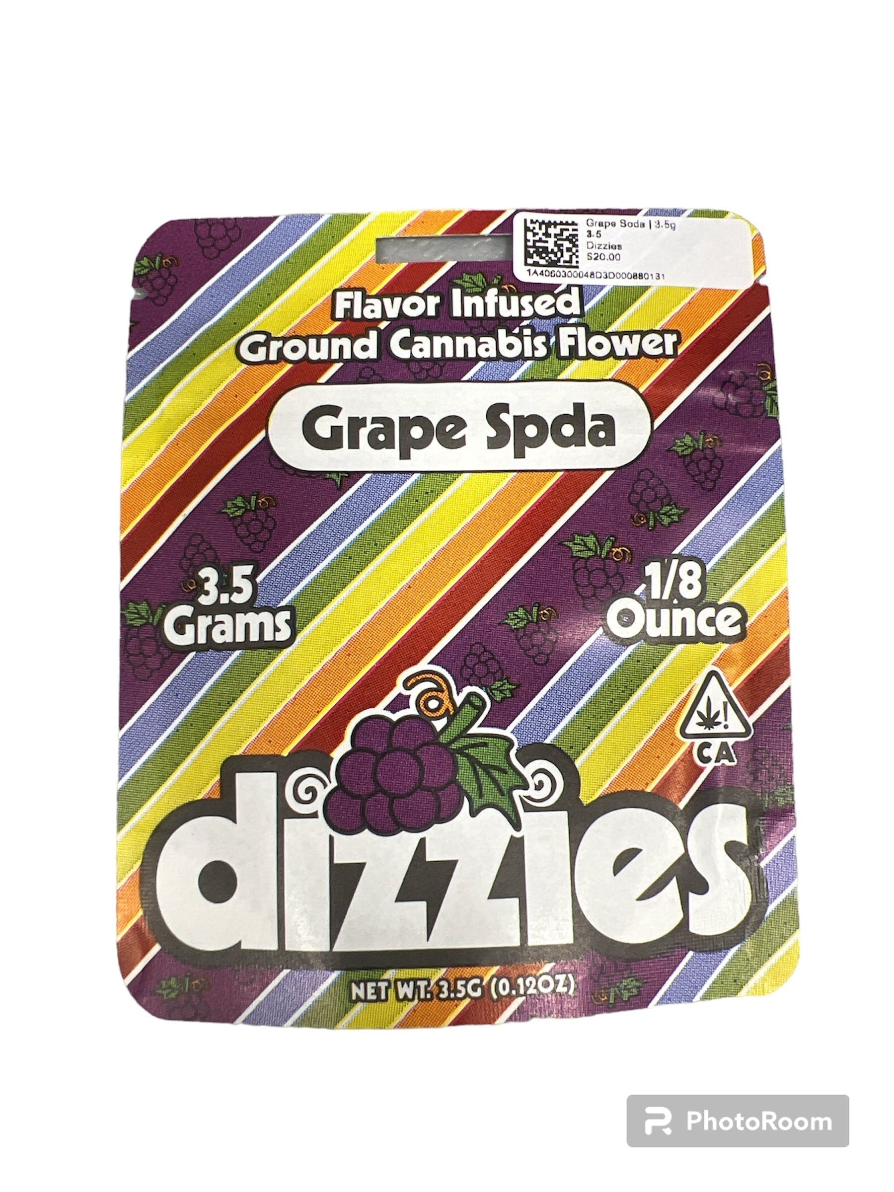 Photograph of product: Grape Soda | 3.5g Infused Ground Flower - 3.5 grams