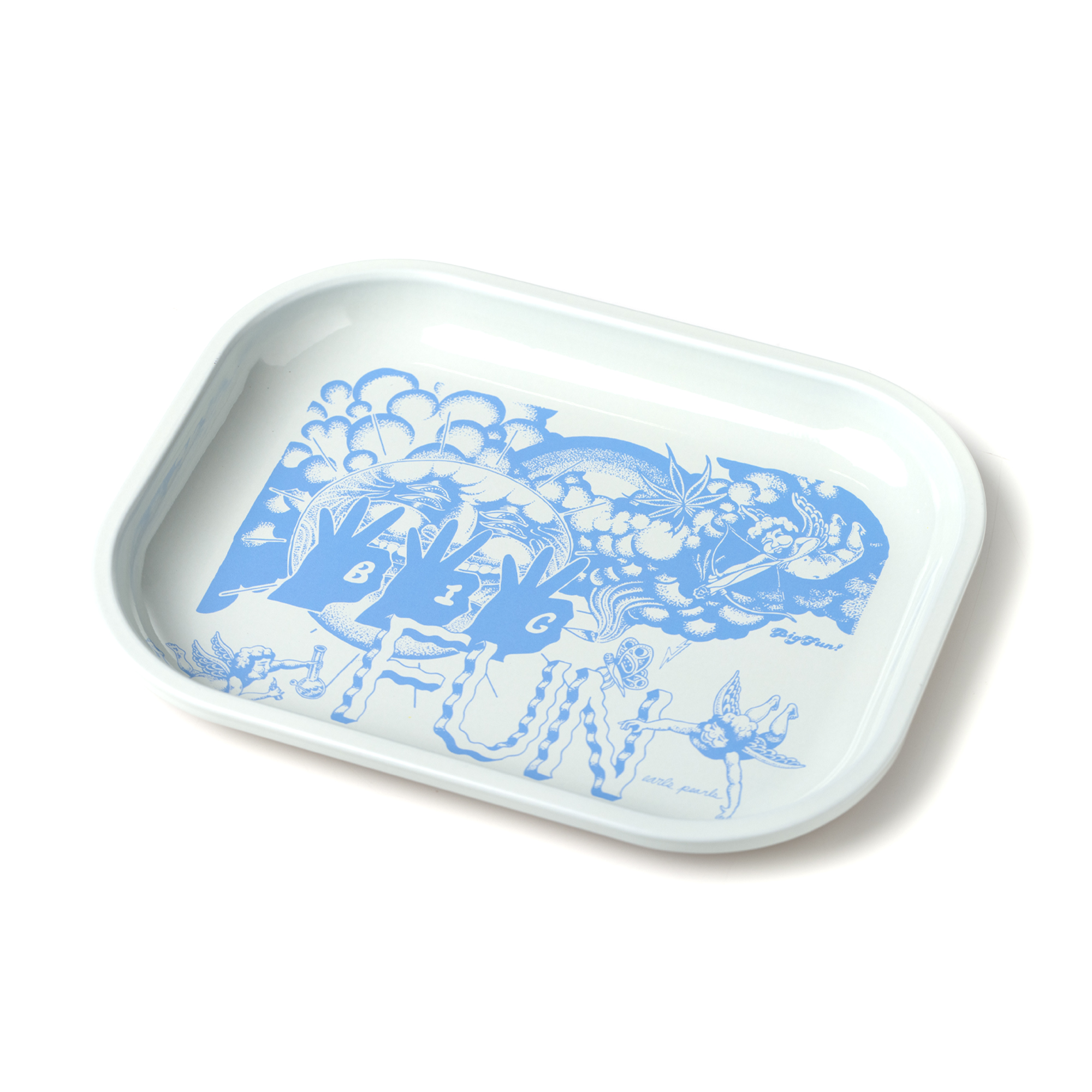 Photograph of product: BIGFUN! I Rolling Tray I White Blue
