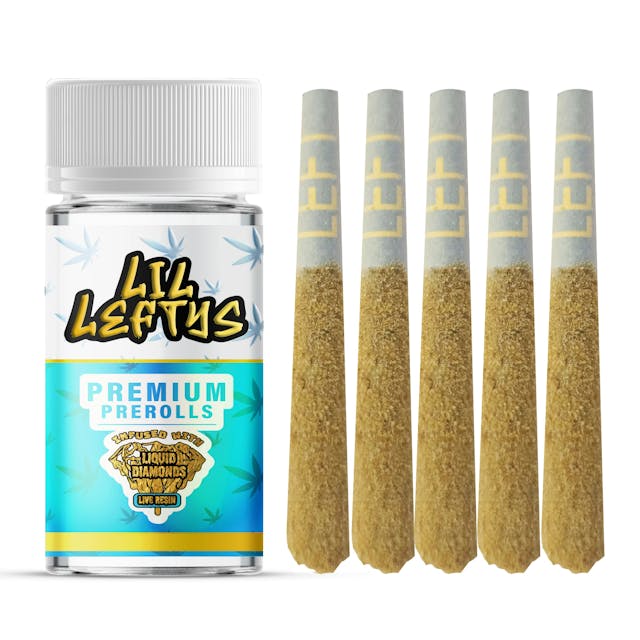 Photograph of product: Left Coast Lil Leftys | .75gx5pk - Infused Pre-rolls - Maui Wowie 3.75g Jar - 