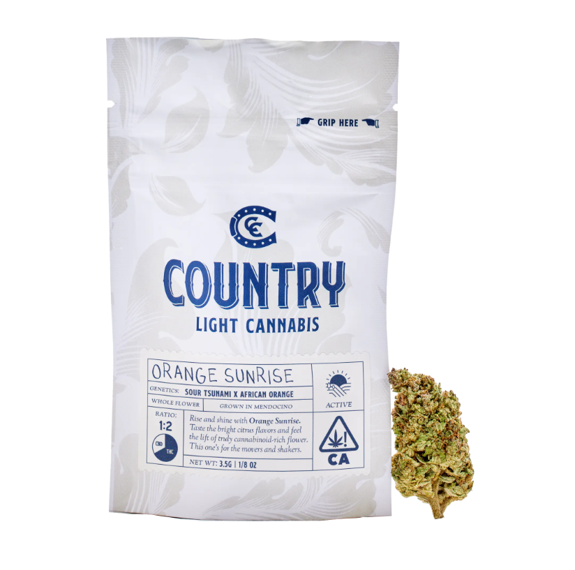 Photograph of product: Orange Sunrise 1:2 CBD:TH-oui 3.5g 8th - Country
