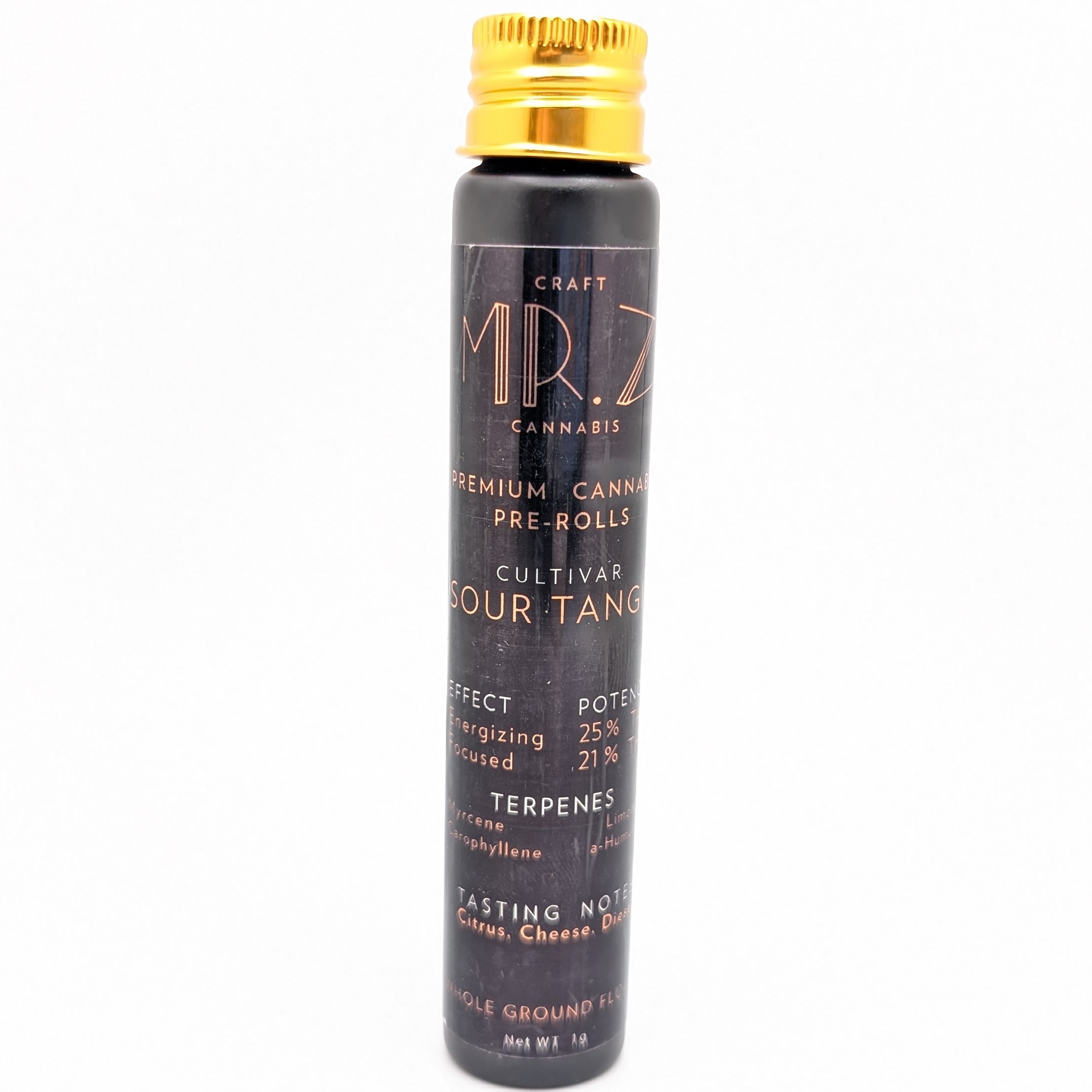 Photograph of product: Sour Tangie 1g Pre Roll (MR. Z's)