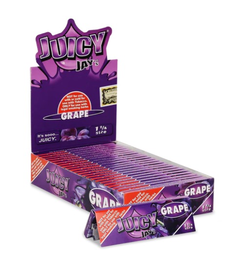 Photograph of product: Juicy Jay's: 1 1/4" Grape 32pk