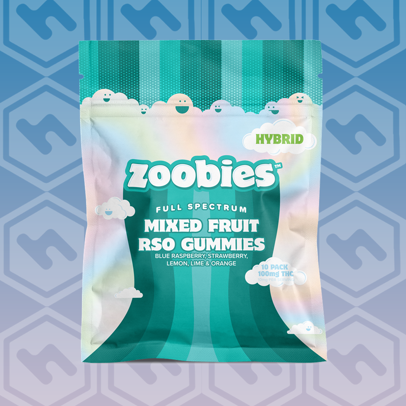 Photograph of product: Zoobies | RSO Mixed Fruit | 100mg | 10 Pack | Oui'd