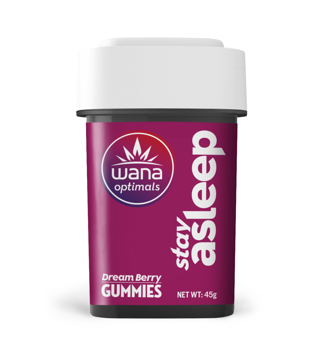Photograph of product: 4:2:1 CBD/THC/CBN Dream Berry - Stay Asleep - Wana - 100mg Gummies