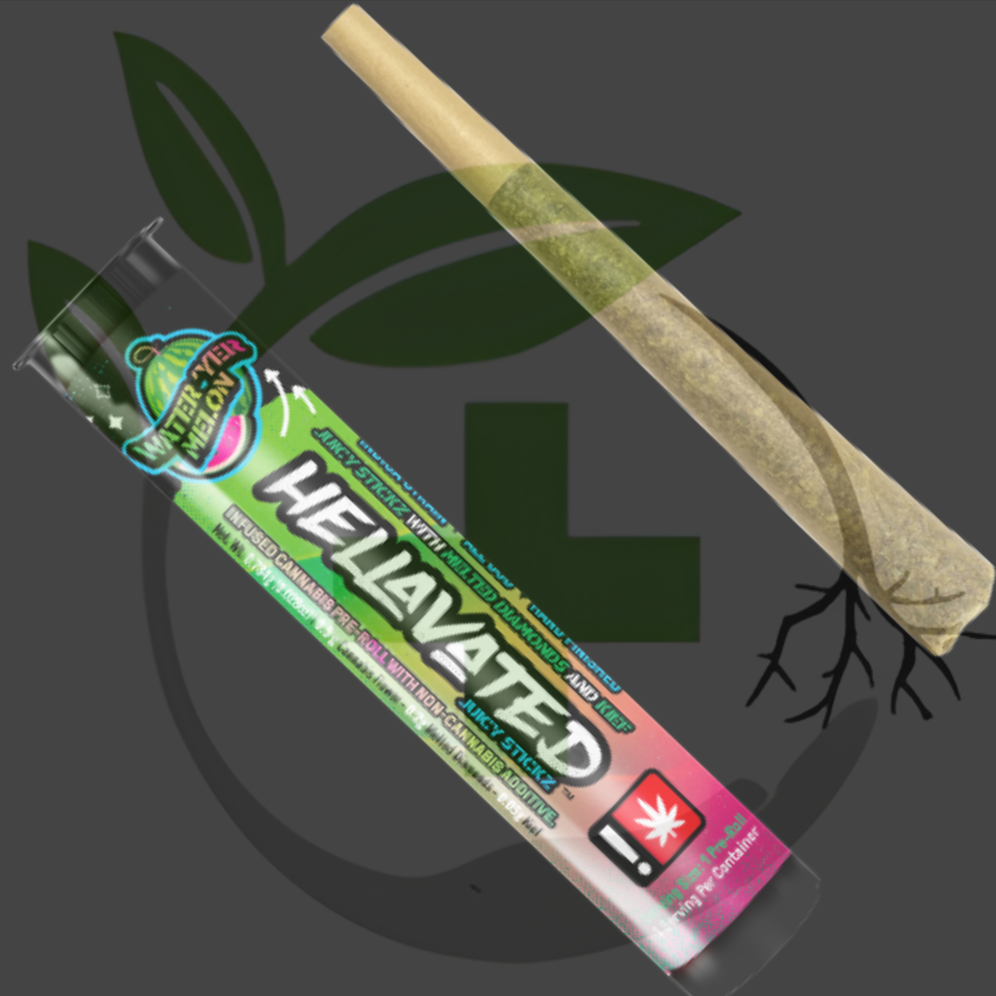 Photograph of product: Infused - TF - Hellavated - .75g Juicy Stickz - Water 'Yer Melon