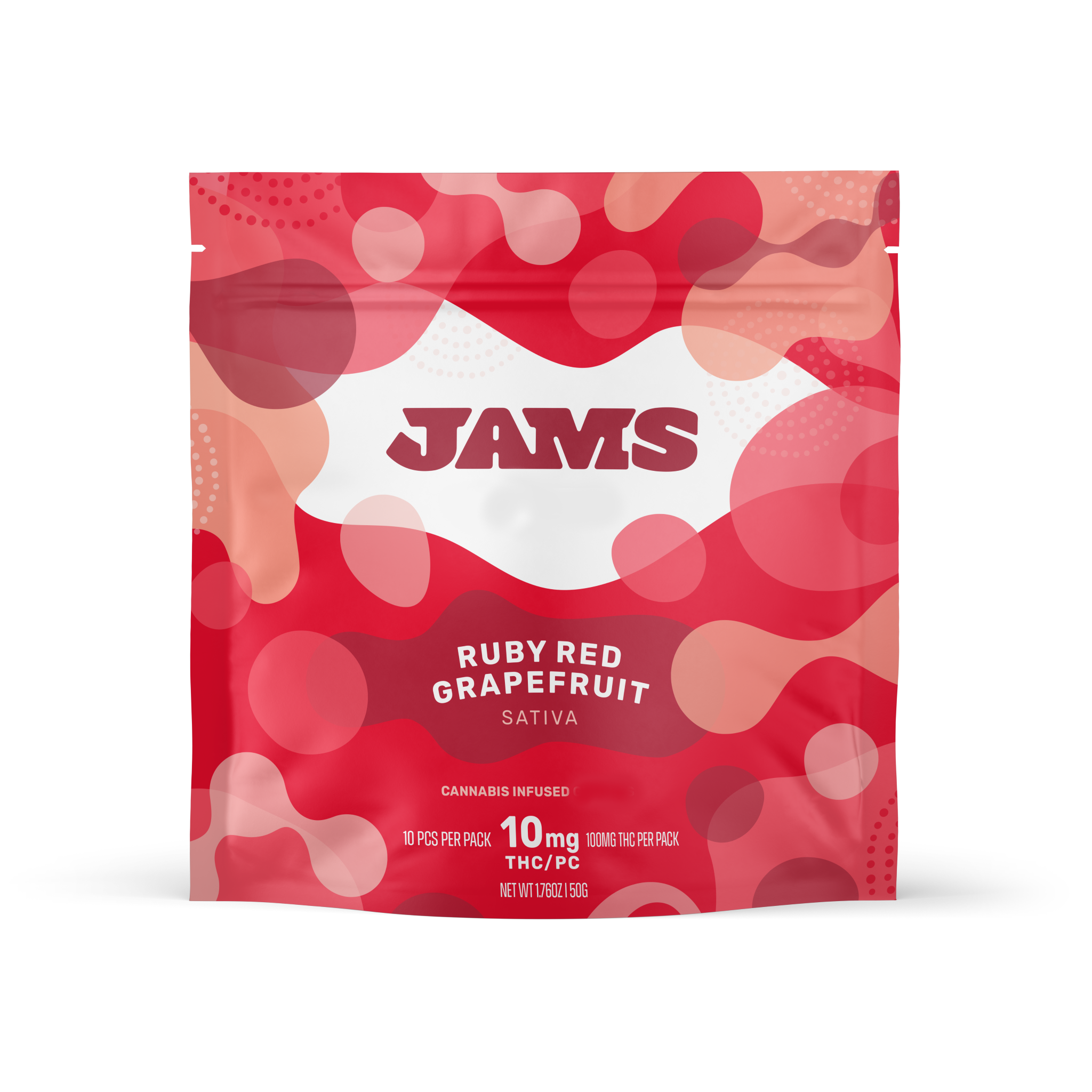 Photograph of product: JAMS: Ruby Red Grapefruit | Jellies | 100mg | 10pk
