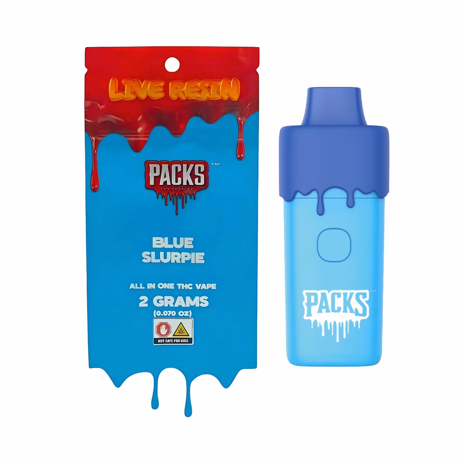 Photograph of product: Blue Slurpie | Live Resin | Disposable | 2G