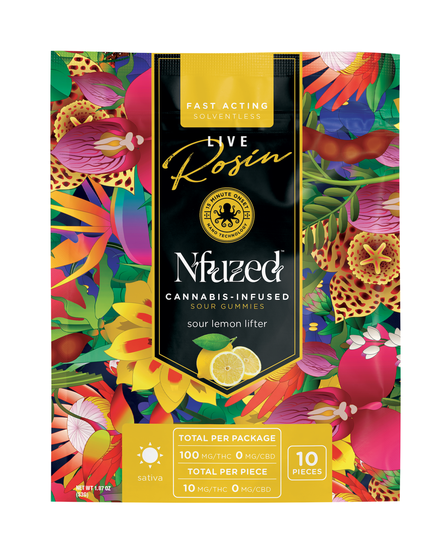 Photograph of Product: NFuzed Live Rosin Gummies Lemon Lifter (S) 100mg