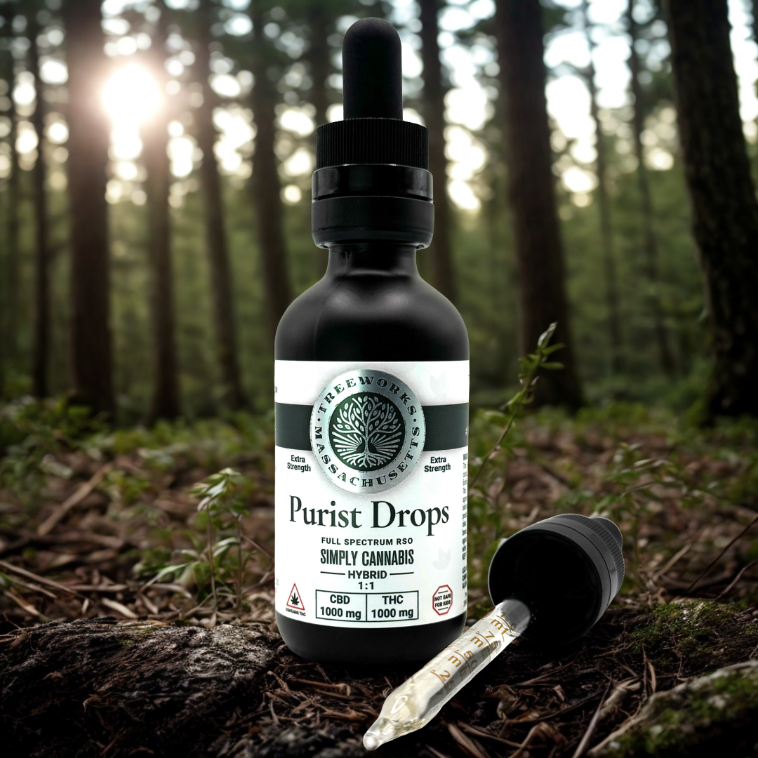 Photograph of product: Purist Drops | 1:1 TH-oui : CBD | RSO | 2oz