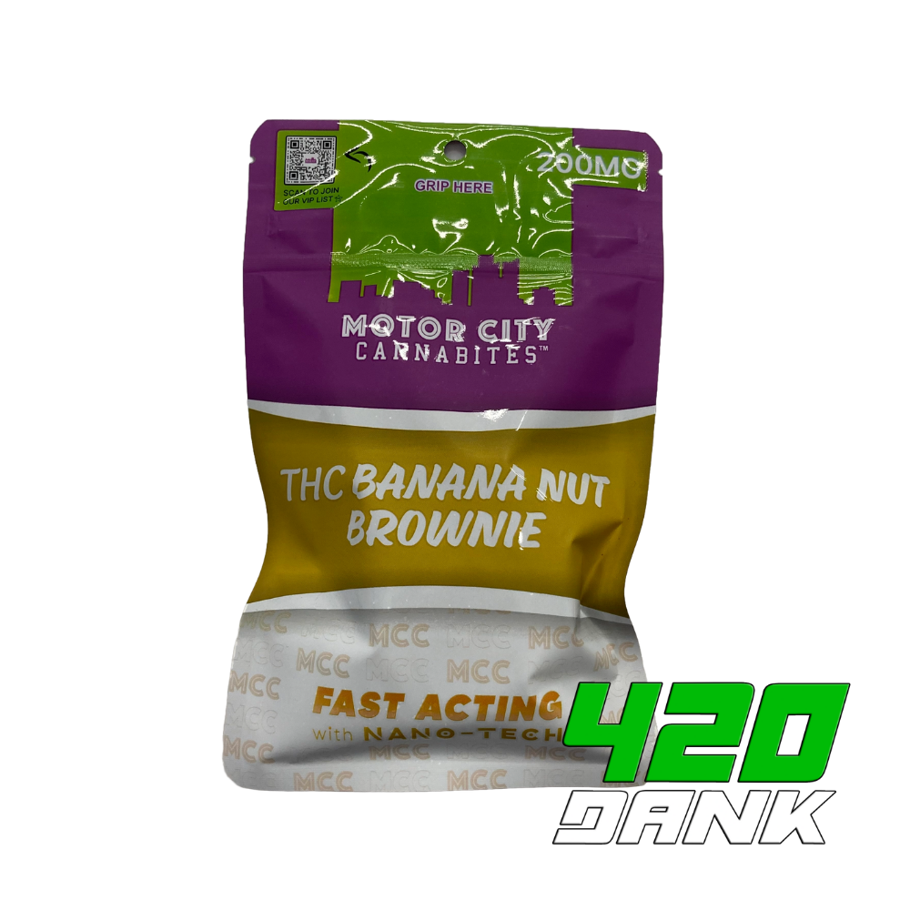 Photograph of product: Motor City Cannabites - 200mg Fast Acting Brownie - Banana Nut