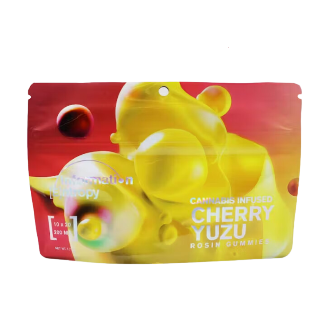 Photograph of product: Information Entropy - 200mg Rosin Gummies - Cherry Yuzu