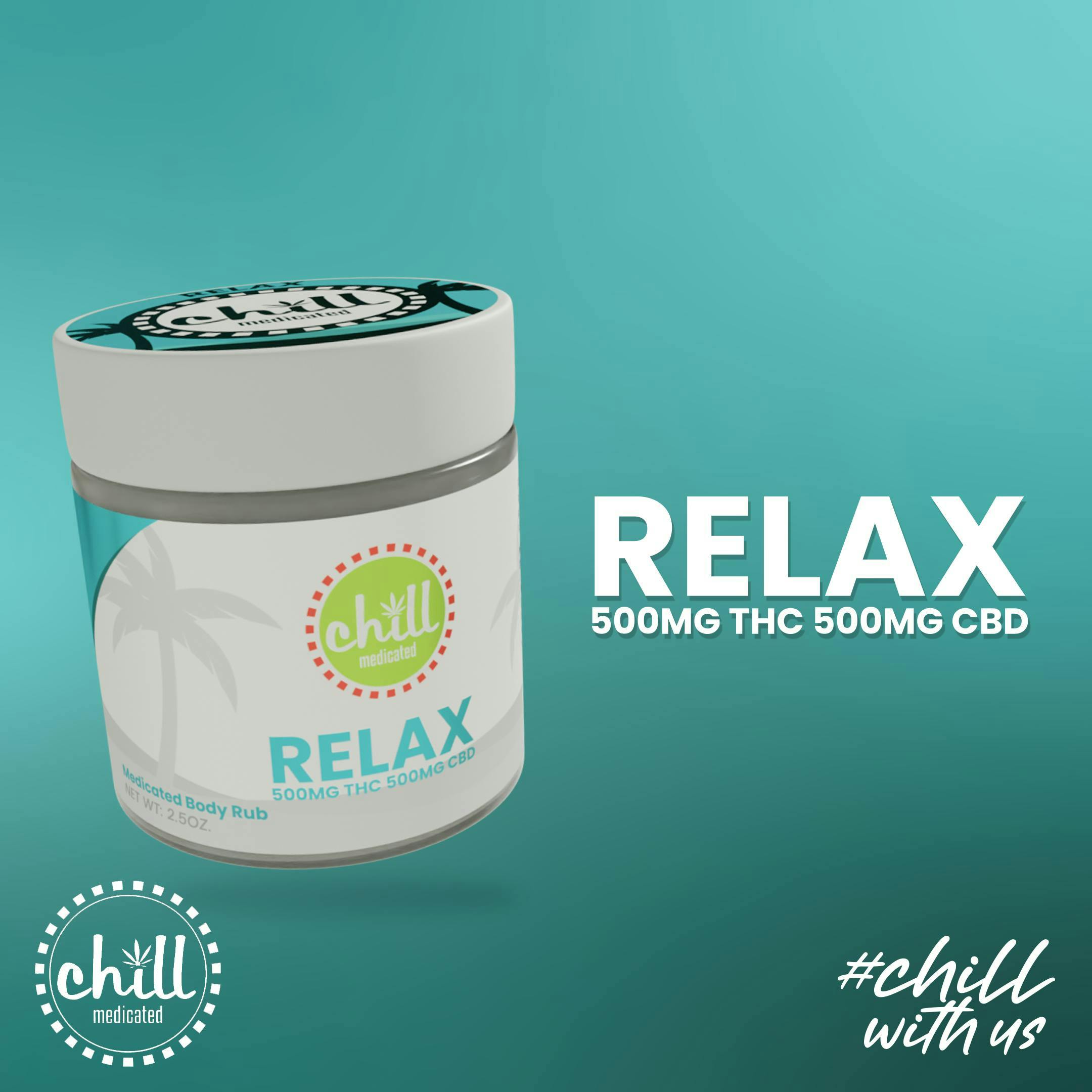 Photograph of product: Chill Medicated | RELAX TH-oui : CBD | Medicated Body Rub Available online: ENABLED