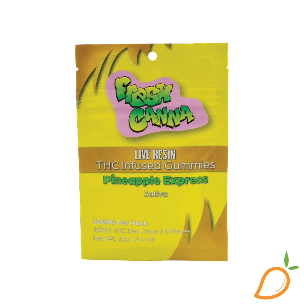 Photograph of product: 200mg Pineapple Express Live Resin Gummies Fresh Canna