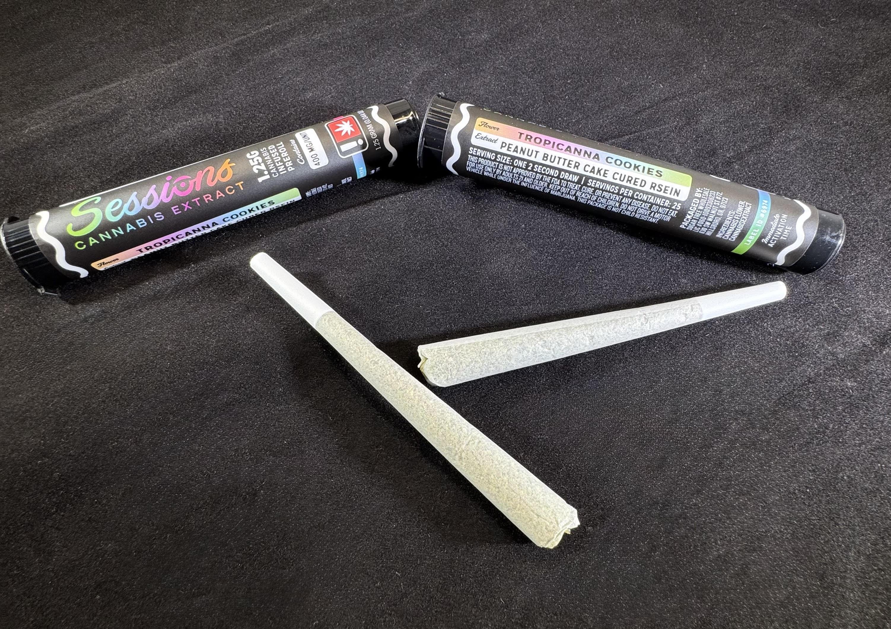 Photograph of product: Pre Roll - Sessions - Live Resin - Pineapple n Paradise x Papaya Bomb
