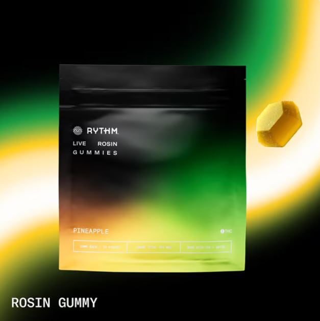 Photograph of product: Rythm: Pineapple | Solventless Rosin Gummies | 100mg | 10pk