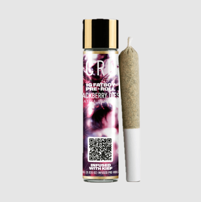 Photograph of product: Cru - Blackberry Diesel Fatboy Kief Infused Preroll - 1g