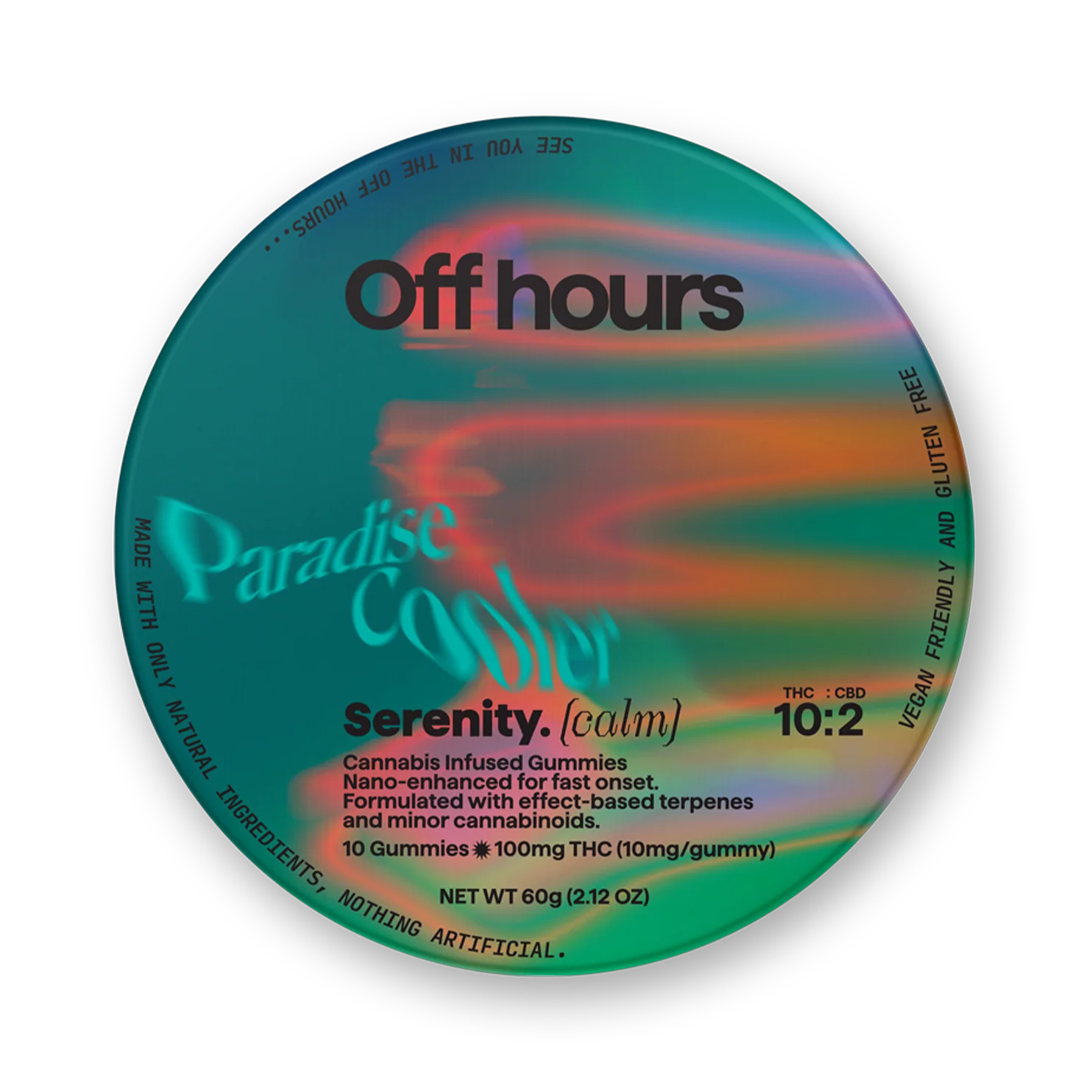 Photograph of product: Off Hours Serenity Paradise Cooler 10pk 10mg Gummies