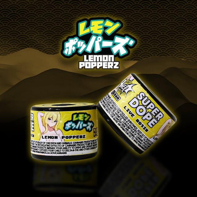 Photograph of product: Lemon Popperz - Live Rosin 1G - Lemon Popperz Live Rosin (H)