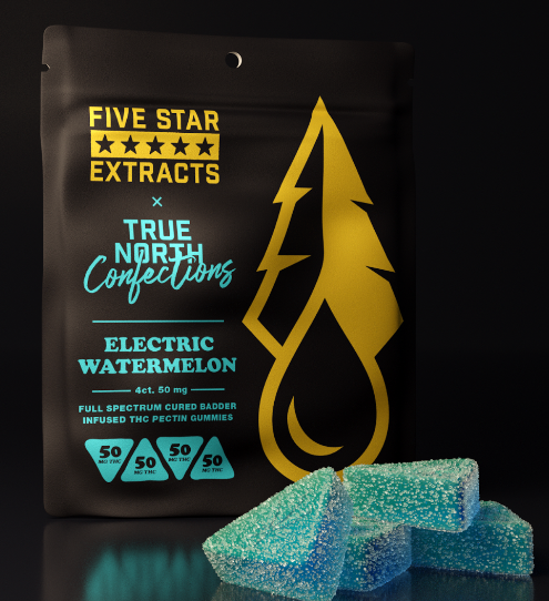 Photograph of product: Electric Watermelon | 4pk x 50mg | Cured Badder | True North Confections