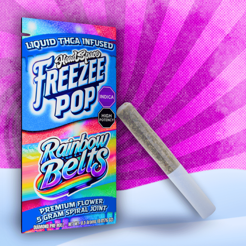 Photograph of product: Freezee Pop - Rainbow Belts - Oui'd - Liquid TH-oui-A Infused Spiral Joint