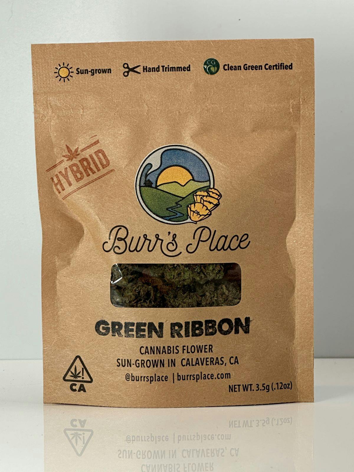 Photograph of product: Burr's Place Green Ribbon 1/8 20% PD