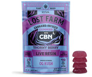 Photograph of product: Thorny Berry x OG Kush Live Resin Gummies | 1:1 THC:CBN | 10 Pack | 100mg