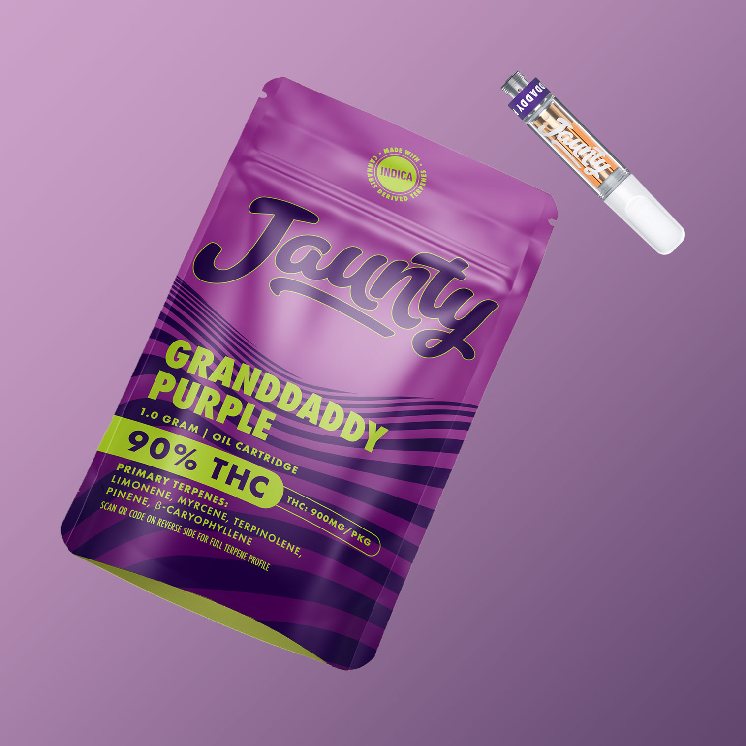 Photograph of product: Jaunty | Granddaddy Purple | 1g Cart