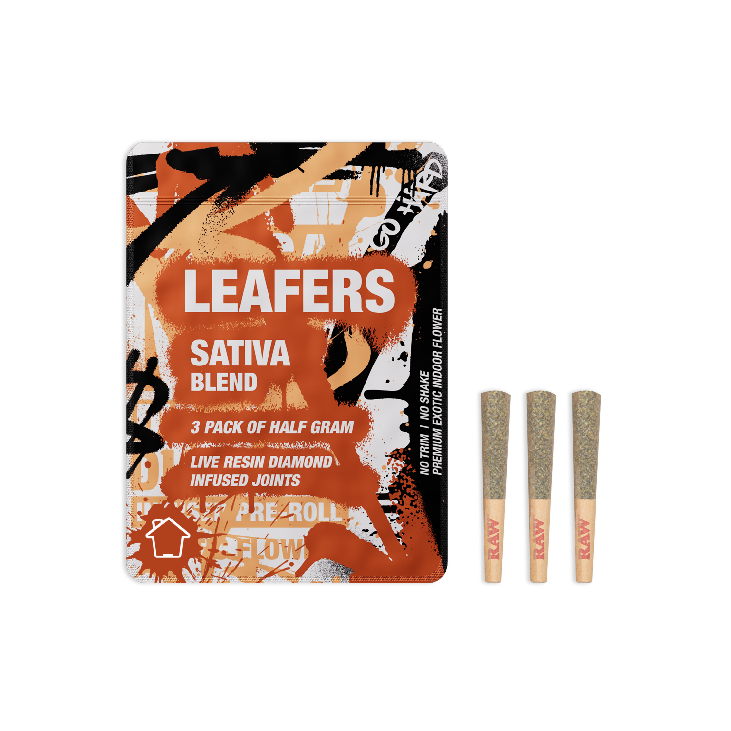 Photograph of Product: Sativa Blend Diamond-Infused (3-pack of .5g joints)