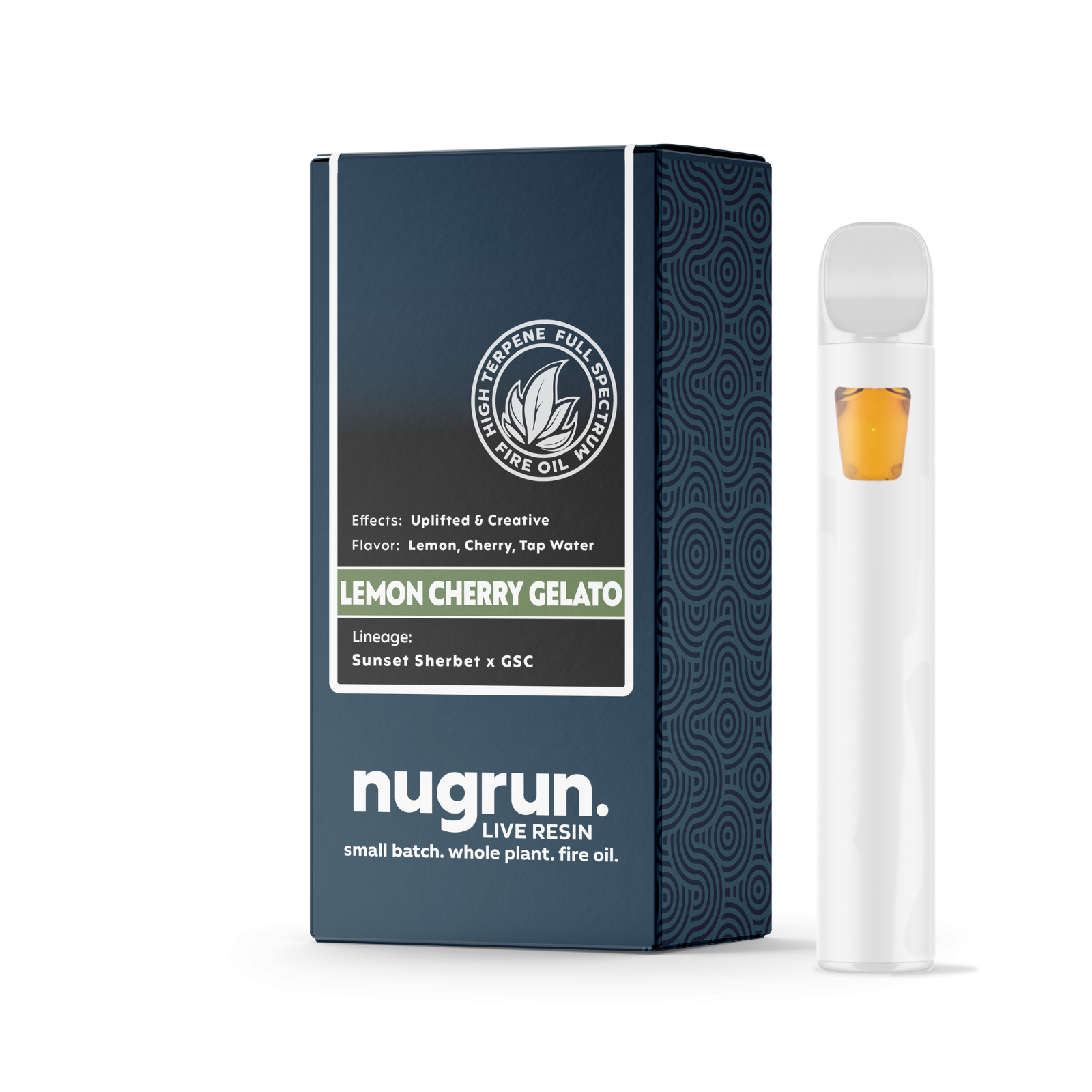Photograph of product: nugrun. Live Resin 1G AIO | Lemon Cherry Gelato