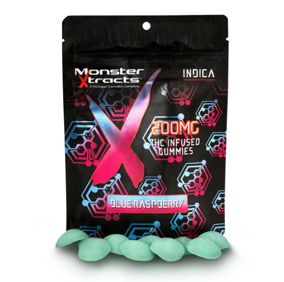 Photograph of product: Blue Raspberry | 10x20mg | 200mg | Monster Xtracts