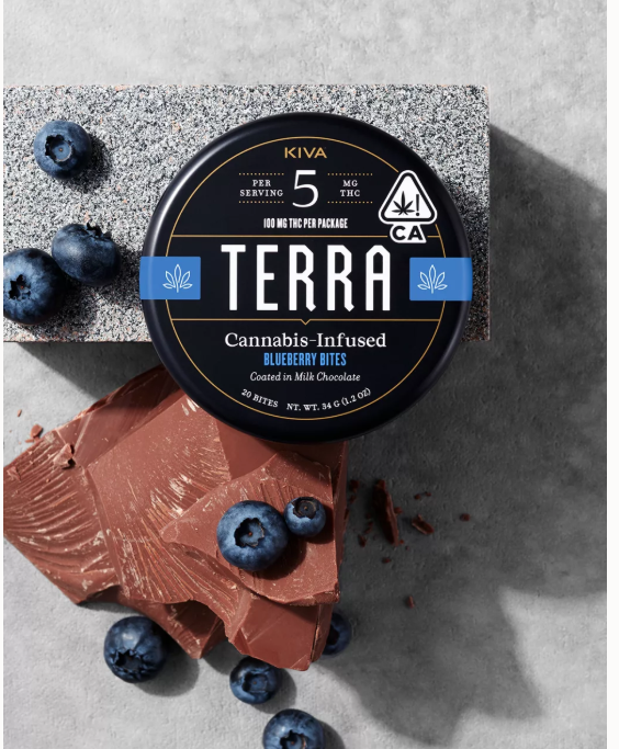 Photograph of product: TERRA BITES MILK CHOCOLATE BLUEBERRY  20PK 100MG
