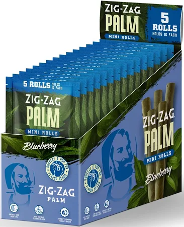 Photograph of product: CannaDevices | ZigZag Mini Palm Rolls | Blueberry | 2pk