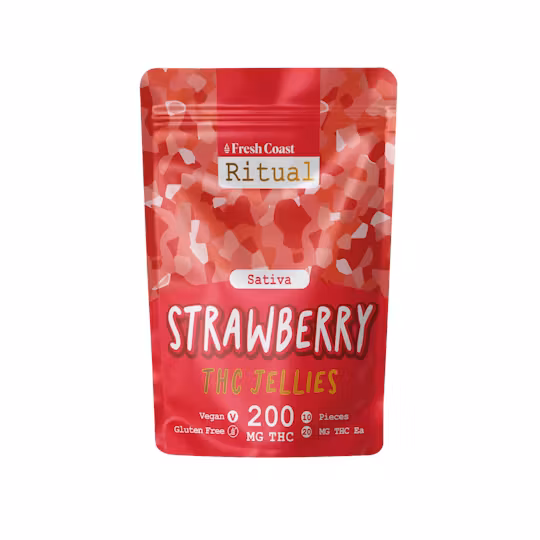 Photograph of product: Jellies | Gummy | Strawberry | 200mg