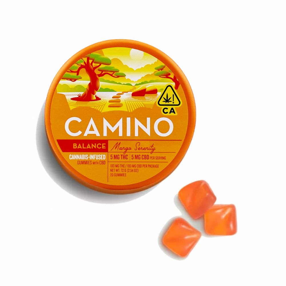Photograph of product: Camino | Mango Serenity 1THC:1CBD - 200mg Gummies
