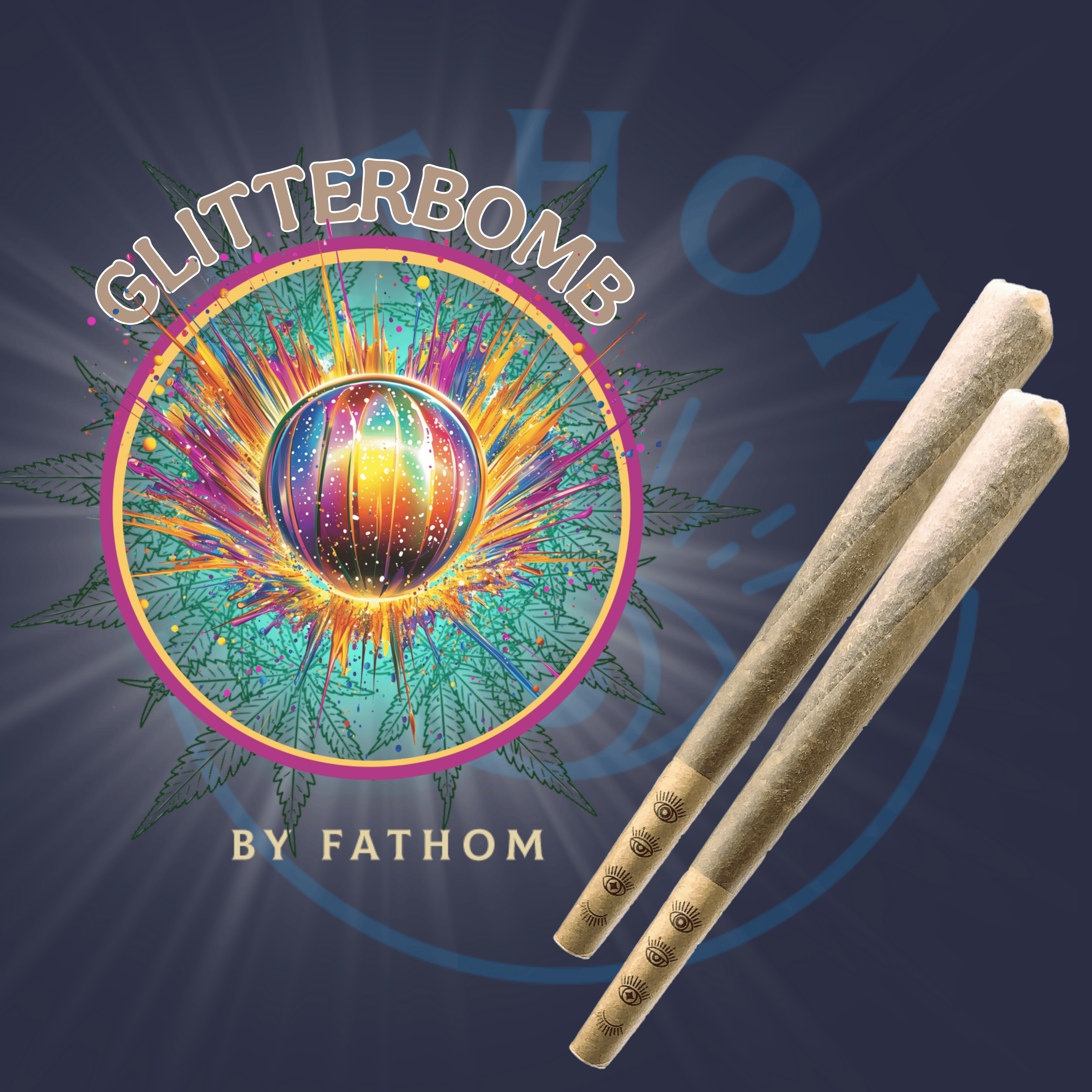 Photograph of product: Fathom Oui'd | GlittterBomb Pre-Roll 2pk 0.5g | 1.0g